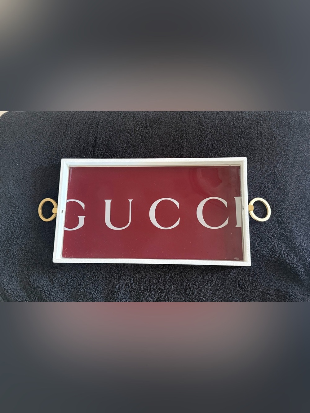 Upcycled Gucci decorative tray